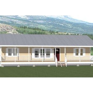 Casa 48x16 -- 2 dormitorios 2 baños -- 768 pies cuadrados -- Plano de planta PDF -- Descarga instantánea -- Modelo 2