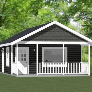18x30 House -- 1-Bedroom 1-Bath -- 540 sq ft -- PDF Floor Plan -- Instant Download -- Model 4H