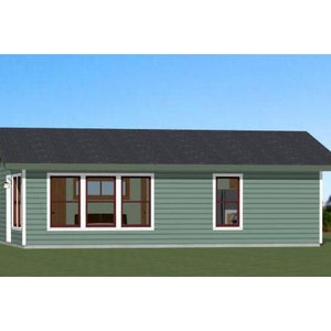 30x20 House -- 1-Bedroom 1-Bath -- 600 sq ft -- PDF Floor Plan -- Instant Download -- Model 1D