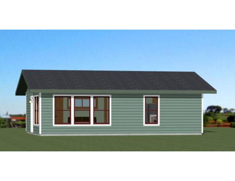 30x20 House 1bedroom 1bath 600 Sq Ft PDF Floor Plan Instant Download