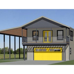 24x32 Haus -- 1-Schlafzimmer 1.5-Bad -- 830 quadratfuß -- PDF Grundriss -- Sofort Download -- Model 9