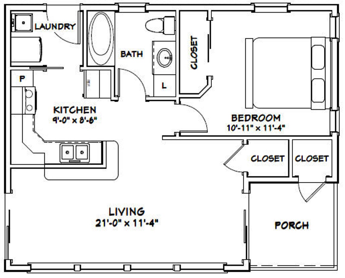 30x24 House 1 bedroom 1 bath 657 Sq Ft PDF Floor Plan Etsy 30x24 House 1 bedroom 1 bath 657 Sq Ft PDF Floor Plan Etsy