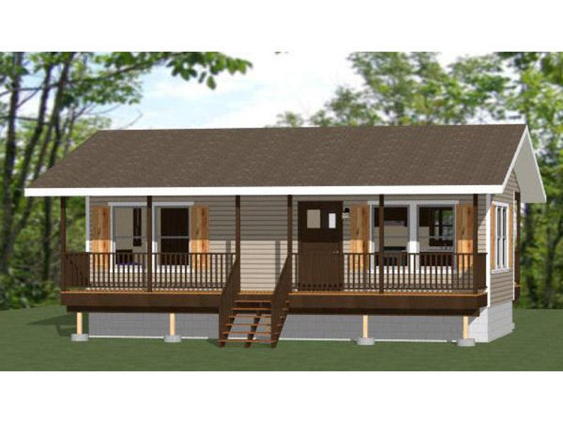 32x16 House 1 Bedroom 1 Bath 512 Sq Ft Pdf Floor Plan Instant Download Model 2