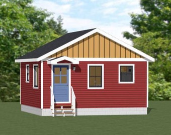 20x20 Tiny House - 1 slaapkamer en 1 badkamer - 400 vierkante meter - PDF-plattegrond - Direct downloaden - Model 1C