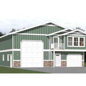 40x48 Haus -- 3-Bedroom 2.5-Bath -- 500m² -- PDF Grundriss -- Sofort Download -- Model 2C