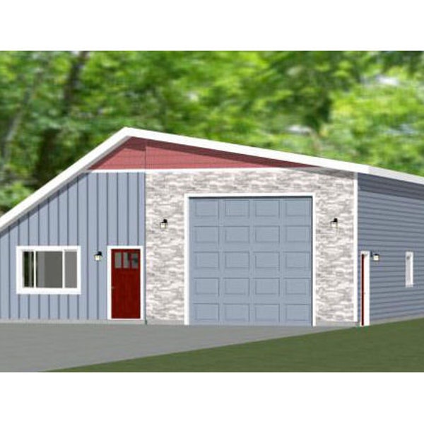 Rv Garage Plan With Apartment Etsy