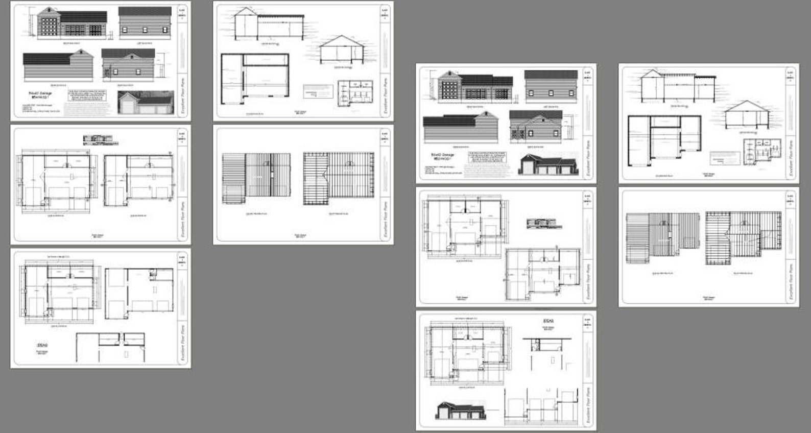 54x40 & 58x40 1-RV + 3-car Garage -- PDF Floor Plans - Etsy