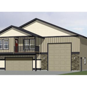 44x48 House -- 2-Bedroom 2.5-Bath -- 1,645 sq ft -- PDF Floor Plan -- Instant Download -- Model 5B