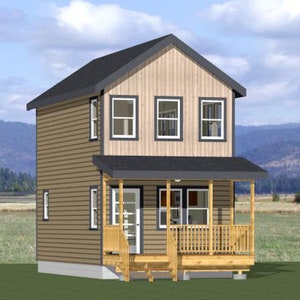 14x26 House -- 1-Bedroom 1.5-Bath -- 493 sq ft -- PDF Floor Plan -- Instant Download -- Model 1A
