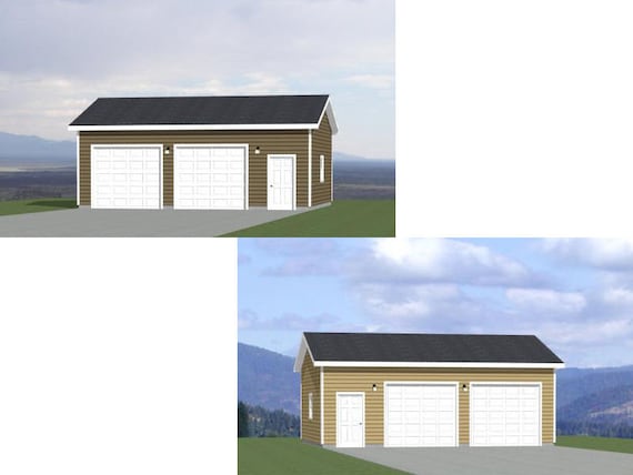 720 sq ft 30x24 2-Car Garage 10ft Walls PDF Garage Plan 10G Model 