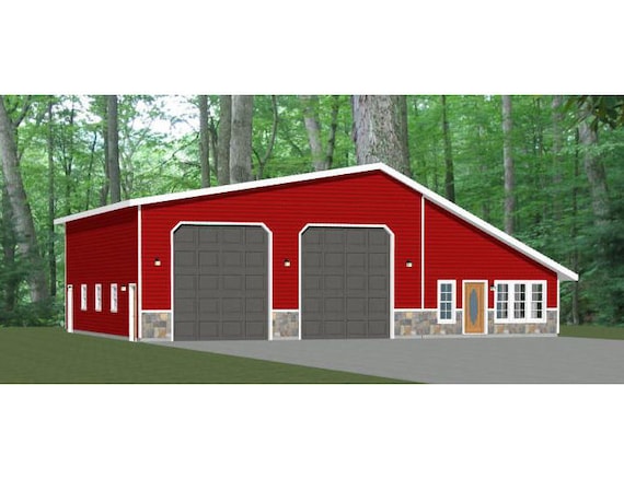56x48 2 Rv Garage 2 Bedroom 1 Bath 2 649 Sq Ft Pdf Floor Plan Instant Download Model 1e