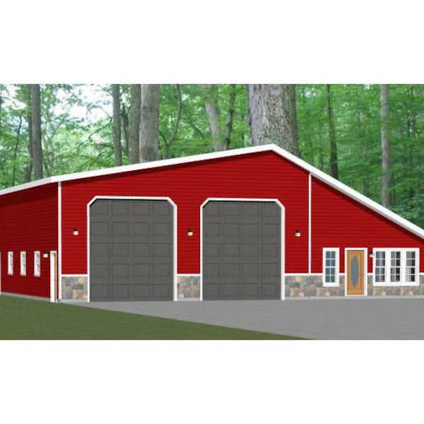 Rv Garage Plan With Apartment Etsy