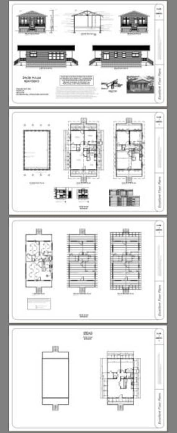 24x36 House 2 Bedroom 1 Bath 864 Sq Ft Pdf Floor Plan Instant Download Model 3