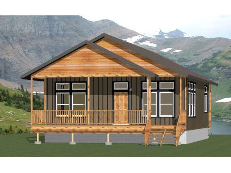 30x32 House 2-Bedroom 2-Bath 960 sq ft PDF Floor Plan Instant Download Model 4 image 1