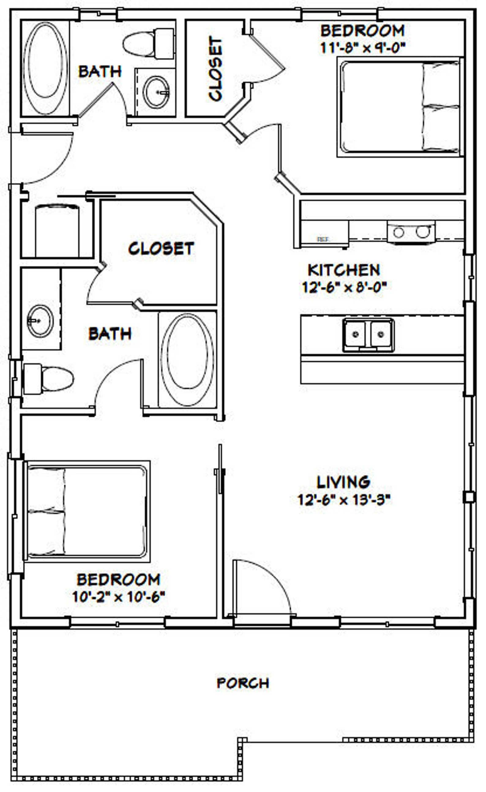 24x32 House 24x32h1 768 Sq Ft Excellent Floor B2E 24x32 House 24x32h1 768 Sq Ft Excellent Floor B2E