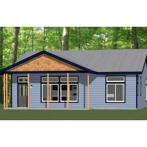 36x34 Haus -- 3-Bedroom 2-Bath -- 1,224 quadratfuß -- PDF Grundriss -- Sofort Download -- Model 1A