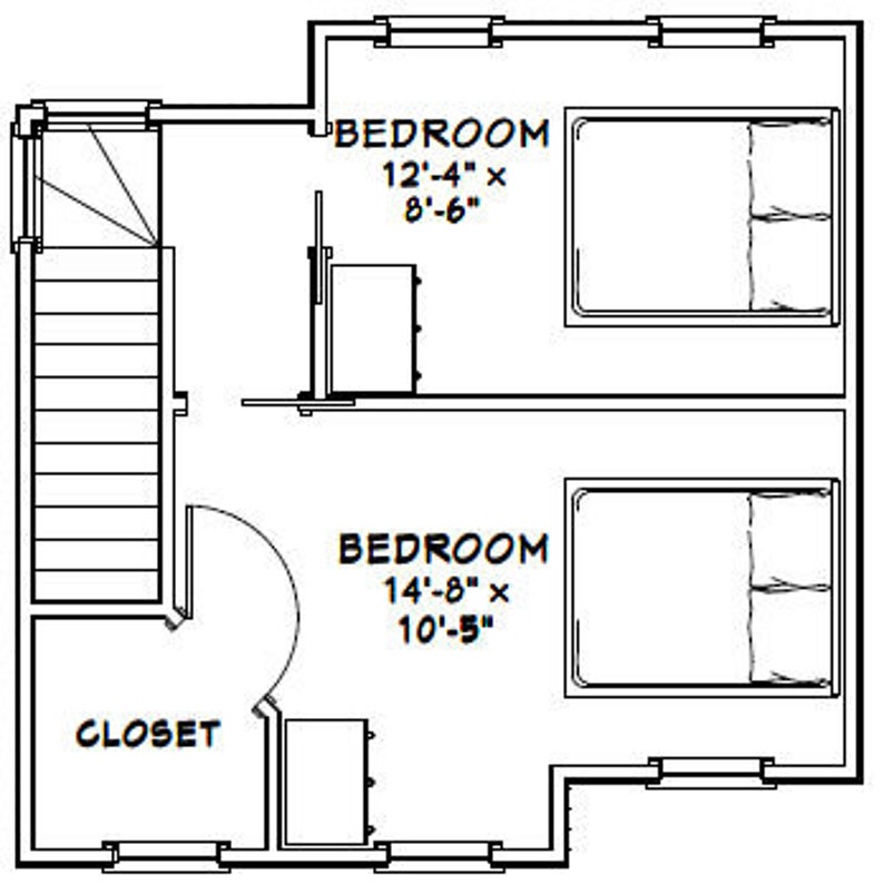 20x16 House 2Bedroom 1Bath 630 sq ft PDF Floor Plan Etsy