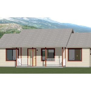 36x20 House -- 2-Bedroom 2-Bath -- 720 sq ft -- PDF Floor Plan -- Instant Download -- Model 3C