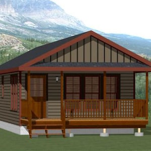 18x40 House -- 2-Bedroom 1-Bath -- 720 sq ft -- PDF Floor Plan -- Instant Download -- Model 4C