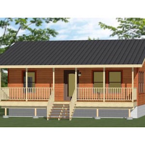 30x24 House -- 1-Bedroom 1-Bath -- 720 sq ft -- PDF Floor Plan -- Instant Download -- Model 6B