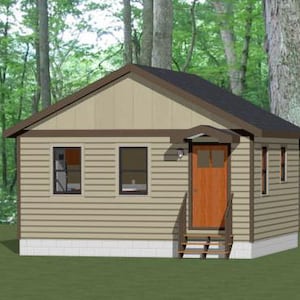 Casa pequeña 20x20 -- 1 dormitorio 1 baño -- 400 pies cuadrados -- Plano de planta PDF -- Descarga instantánea -- Modelo 1A