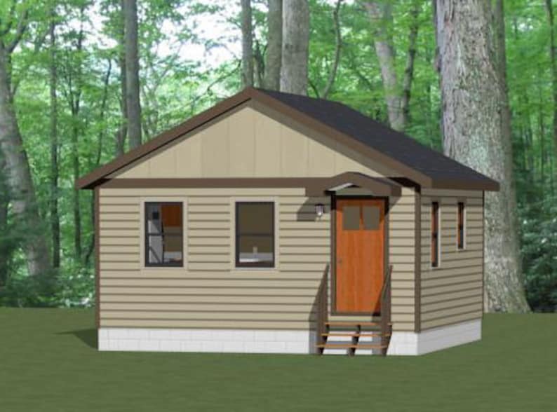 20x20 Tiny House 1 Bedroom 1 Bath 400 Sq Ft Pdf Floor Etsy