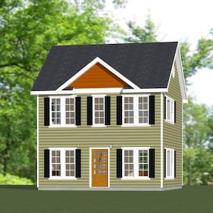 22x24 House -- 3-Bedroom 3-Bath -- 987 sq ft -- PDF Floor Plan -- Instant Download -- Model 1