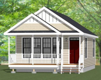 20x32 Tiny House -- 2-Bedroom 1-Bath -- 640 sq ft -- PDF Floor Plan -- Instant Download -- Model 1B