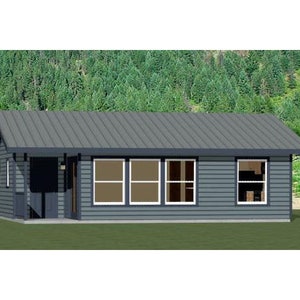 30x24 House -- 1-Bedroom 1-Bath -- 672 sq ft -- PDF Floor Plan -- Instant Download -- Model 1D