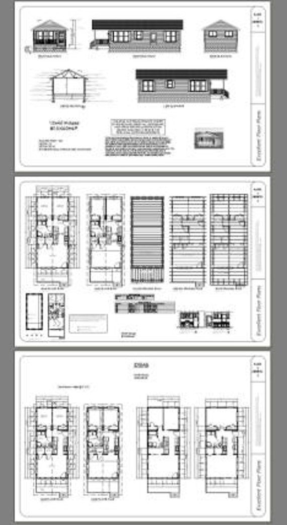 18x40 House 2 Bedroom 1 Bath 720 Sq Ft Pdf Floor Plan Instant Download Model 4f