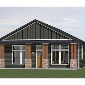 30x40 House -- 3-Bedroom 2-Bath -- 1,200 sq ft -- PDF Floor Plan -- Instant Download -- Model 3B