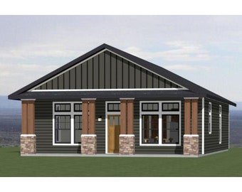 30x40 House -- 3-Bedroom 2-Bath -- 1,200 sq ft -- PDF Floor Plan -- Instant Download -- Model 3B