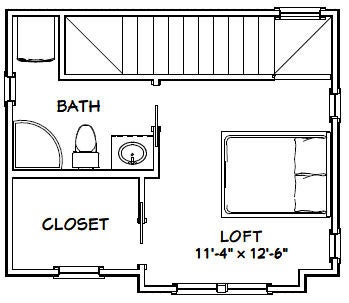 20x16 House 1-bedroom 1.5-bath 547 Sq Ft PDF Floor - Etsy