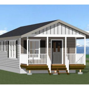 16x32 House -- 1-Bedroom 1-Bath -- 511 sq ft -- PDF Floor Plan -- Instant Download -- Model 3F
