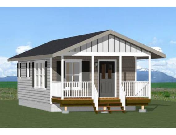 16x32 House 1 Bedroom 1 Bath 511 Sq Ft Pdf Floor Plan Instant Download Model 3f