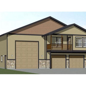 44x48 House -- 4-Bedroom 3-Bath -- 1,645 sq ft -- PDF Floor Plan -- Instant Download -- Model 5Q