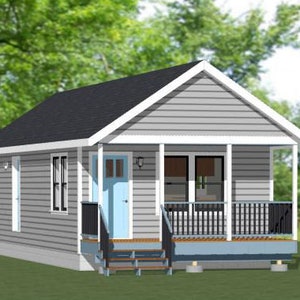 16x42 House -- 1-Bedroom 1-Bath -- 672 sq ft -- PDF Floor Plan -- Instant Download -- Model 1