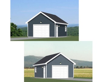 16x28 1-Car Garages --448 sq ft -- PDF Floor Plan -- Instant Download -- Models 5C and 5G