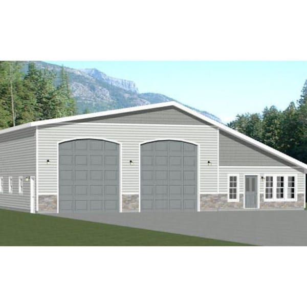 Rv Garage Plan With Apartment Etsy