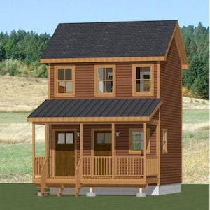 16x16 Maisonette -- 441 quadratfuß -- PDF Grundriss -- Sofortiger Download -- Modell 23A