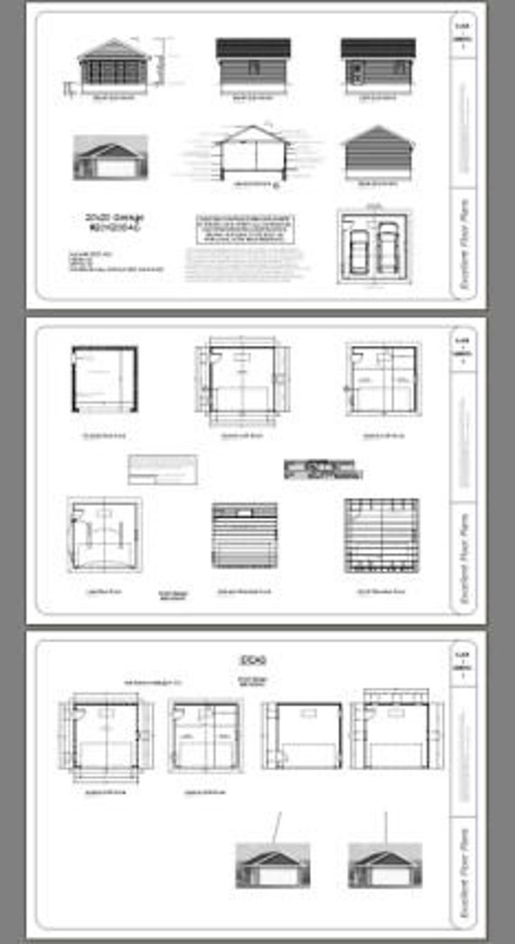 20x20 2-car Garages 400 Sq Ft 8ft Walls PDF Floor - Etsy