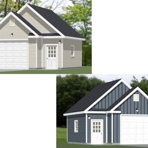 20x24 1-Car Garages -- 456 sq ft -- PDF Floor Plan -- Instant Download -- Models 5 and 5A