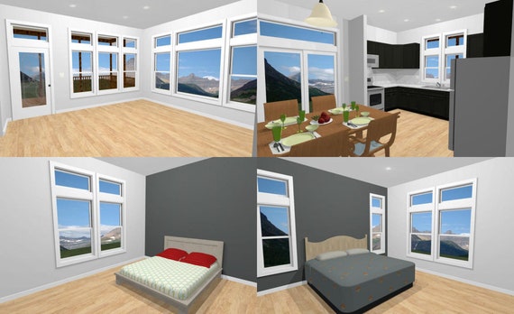 30x40 House 2 Bedroom 2 Bath 1 136 Sq Ft Pdf Floor Plan Instant Download Model 1a
