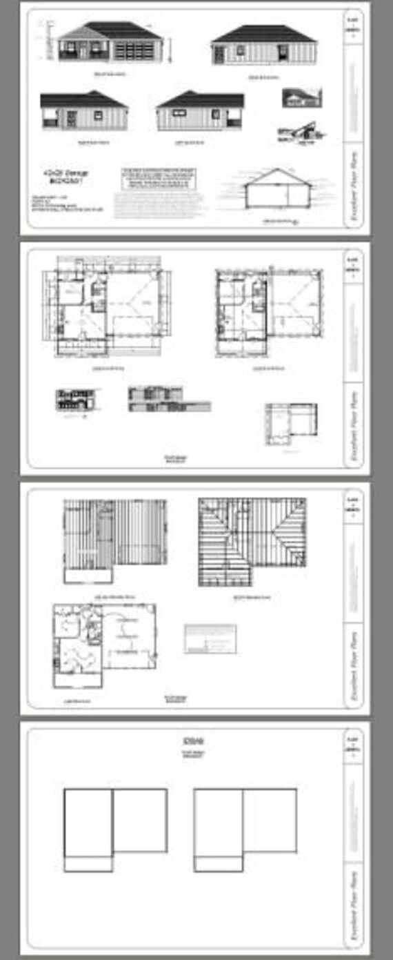 42x28 2 Car Garage 1130 Sq Ft Pdf Floor Plan Instant Etsy