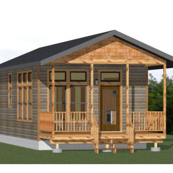 16x32 House -- 1-Bedroom 1-Bath -- 511 sq ft -- PDF Floor Plan -- Instant Download -- Model 3E