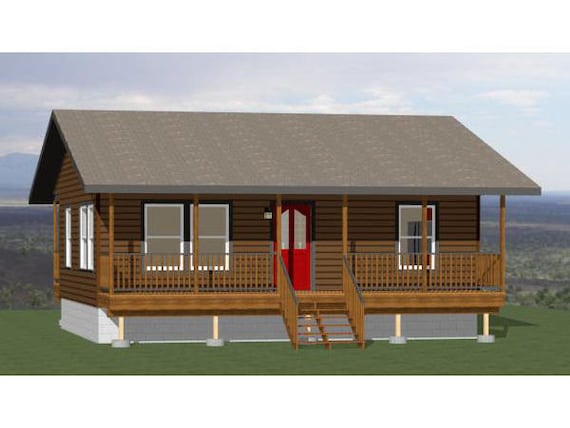 30x24 House 1 Bedroom 1 Bath 720 Sq Ft Pdf Floor Plan Instant Download Model 6d