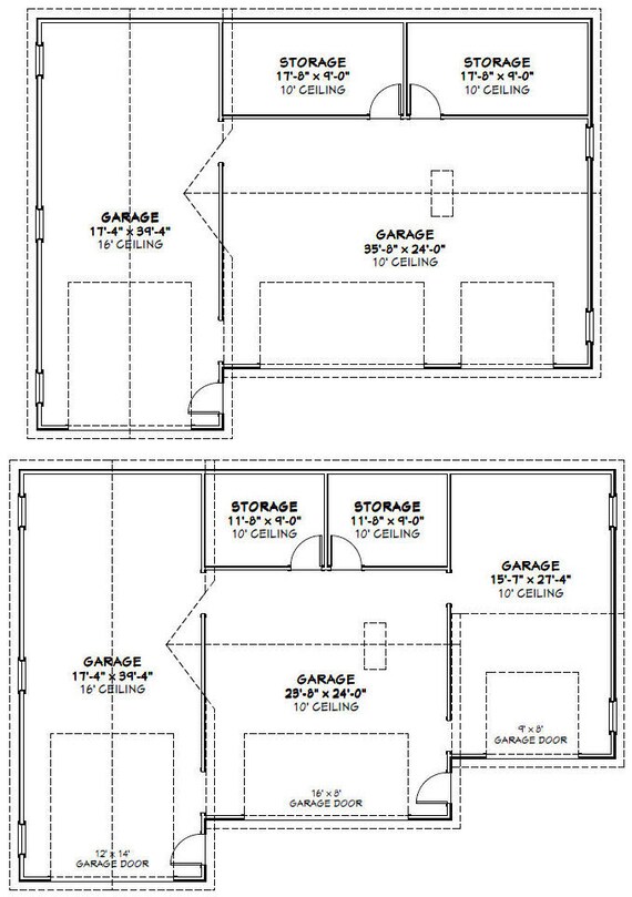 54x40 58x40 1 Rv 3 Car Garage Pdf Floor Plans Etsy