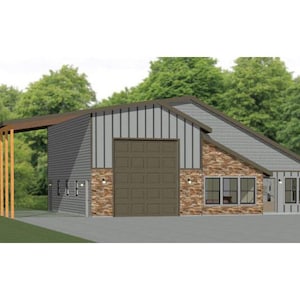 46x48 Haus -- 3-Bedroom 2-Bath -- 400m² -- PDF Grundriss -- Sofort Download -- Model 3