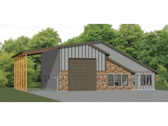 46x48 House 3 Bedroom 2 Bath 1 157 Sq Ft Pdf Floor Plan Instant Download Model 3