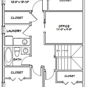 44x48 House 3-bedroom 2.5-bath 2,187 Sq Ft PDF Floor Plan Instant ...